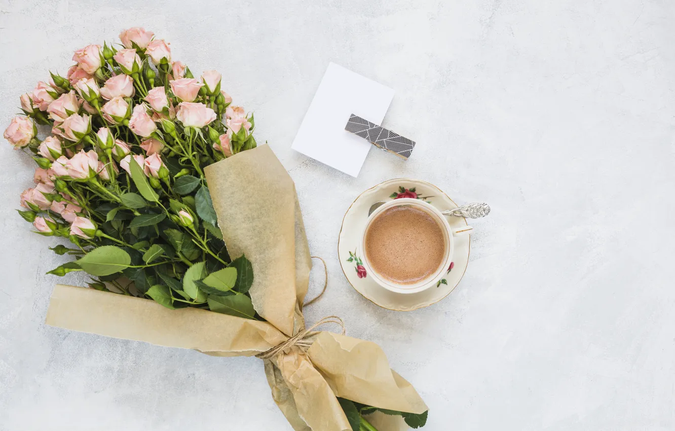 Фото обои цветы, розы, букет, розовые, pink, flowers, beautiful, romantic
