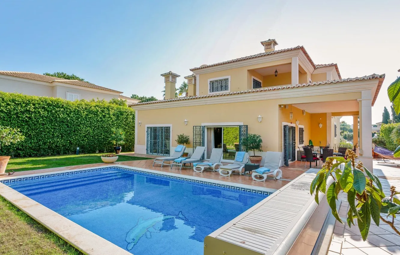 Обои вилла, бассейн, архитектура, терраса, Luxury Villa на телефон и ...