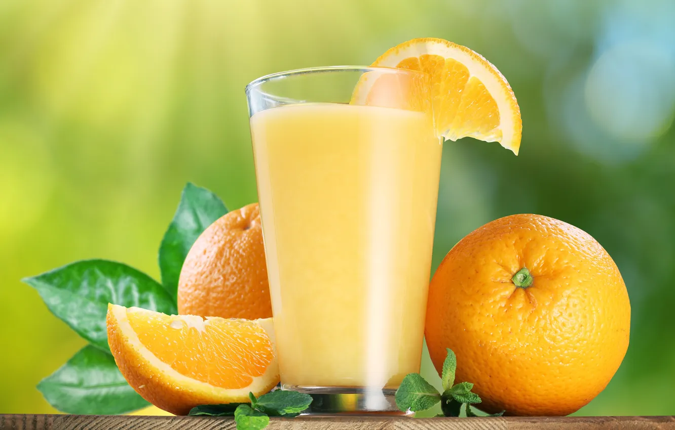 Фото обои апельсины, мята, orange, orange juice, апельсиновый сок, mint
