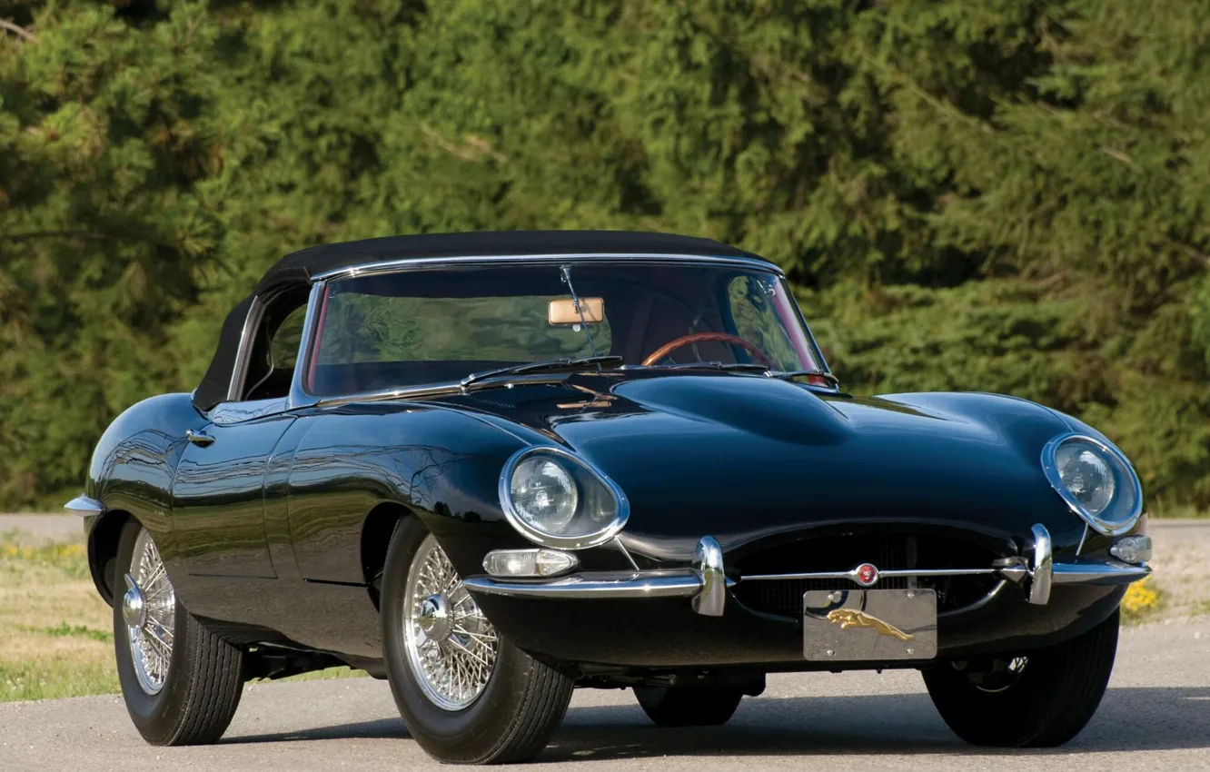 Фото обои car, jaguar, retro, e-type, 1961
