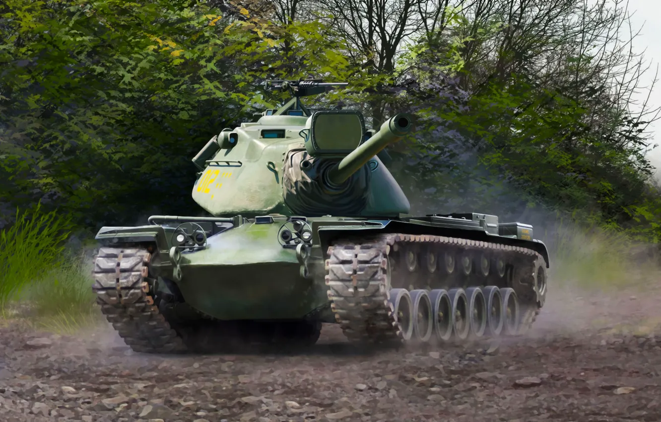 Фото обои war, art, painting, tank, M103 heavy tank