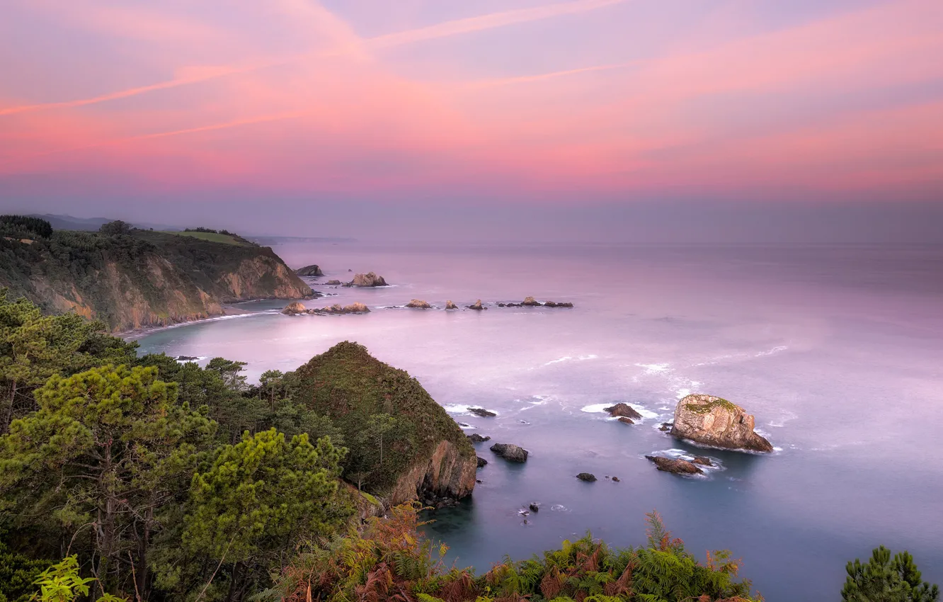 Фото обои море, побережье, Испания, Asturias, Playa del Silencio, Castaneras, Novellana