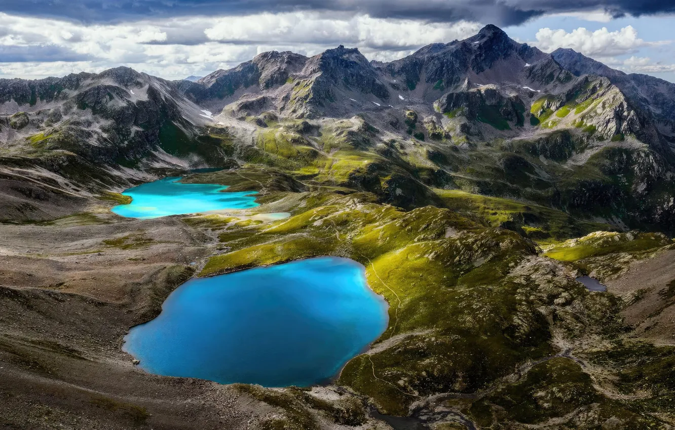 Фото обои landscape, mountains, lakes