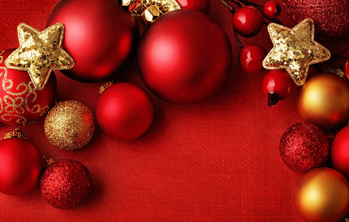 Фото обои украшения, шары, Новый Год, Рождество, red, Christmas, balls, Xmas