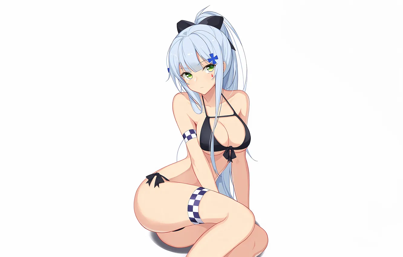 Фото обои girl, sexy, ass, cleavage, green eyes, long hair, boobs, anime