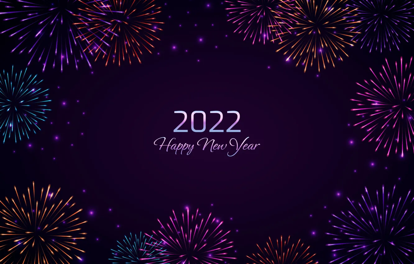 Фото обои фон, салют, цифры, Новый год, лиловый, new year, happy, fireworks