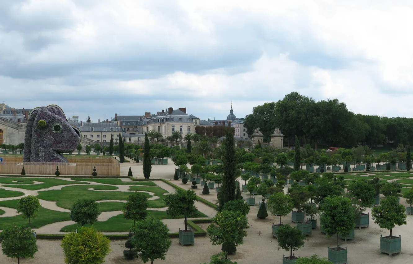 Фото обои Francia, castillo, árboles, Versalles, Invernadero, palacio
