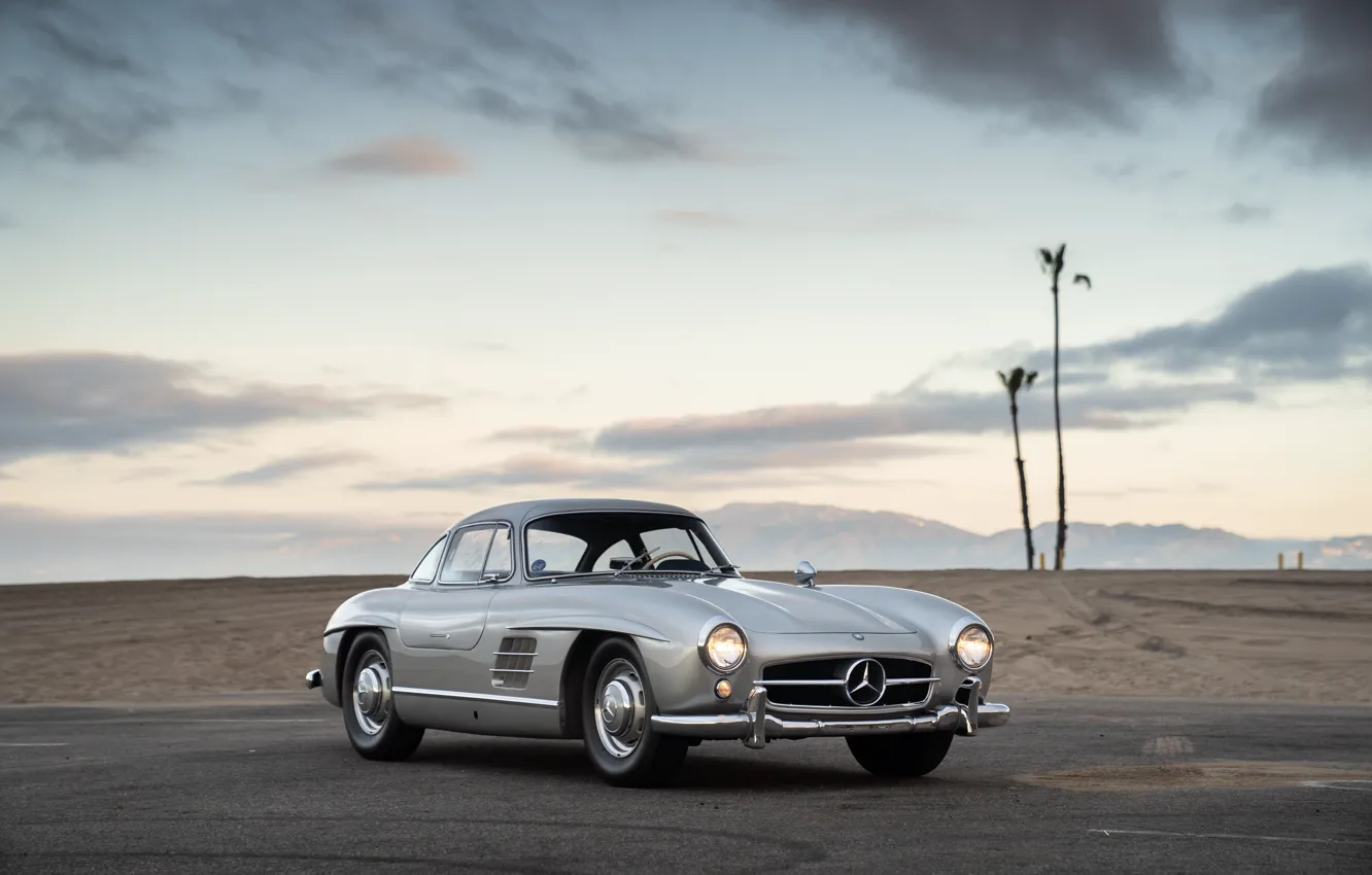 Фото обои Mercedes-Benz, classic, 300SL, Mercedes-Benz 300 SL, Gullwing, front view