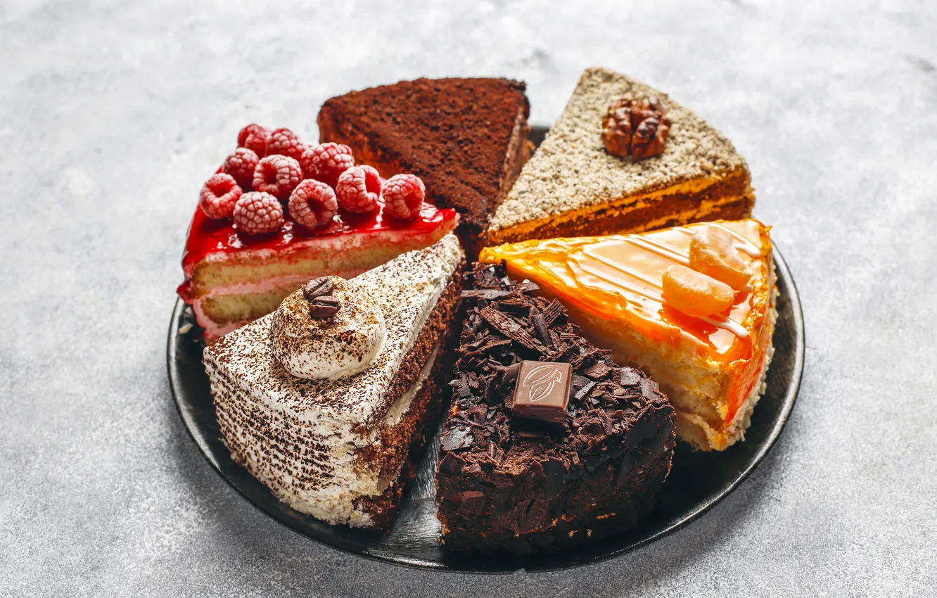 Фото обои cake, pieces, assortment