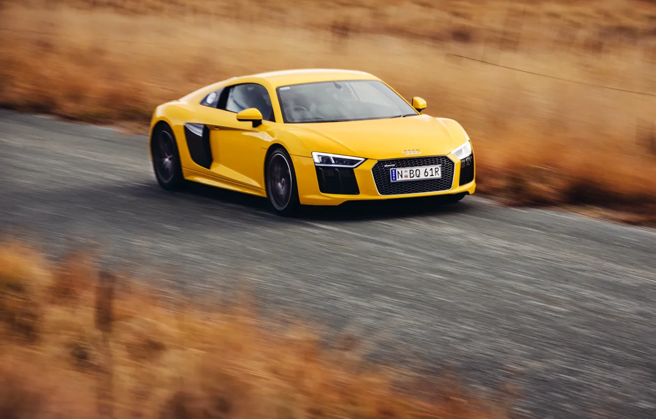 Фото обои car, авто, Audi, ауди, скорость, yellow, speed, V10