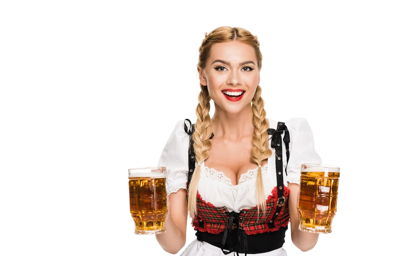 Фото обои girl, sweet, beer, german, adorable