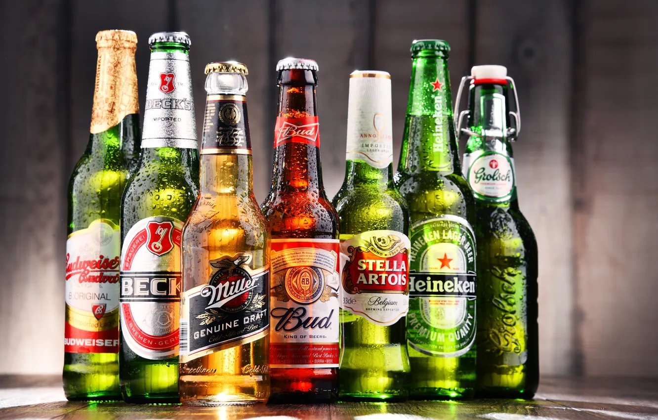 Фото обои beer, bottles, alcohol
