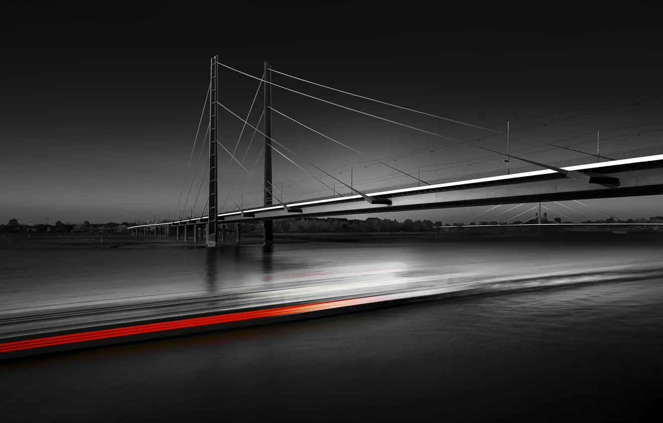 Фото обои мост, выдержка, чёрное фото