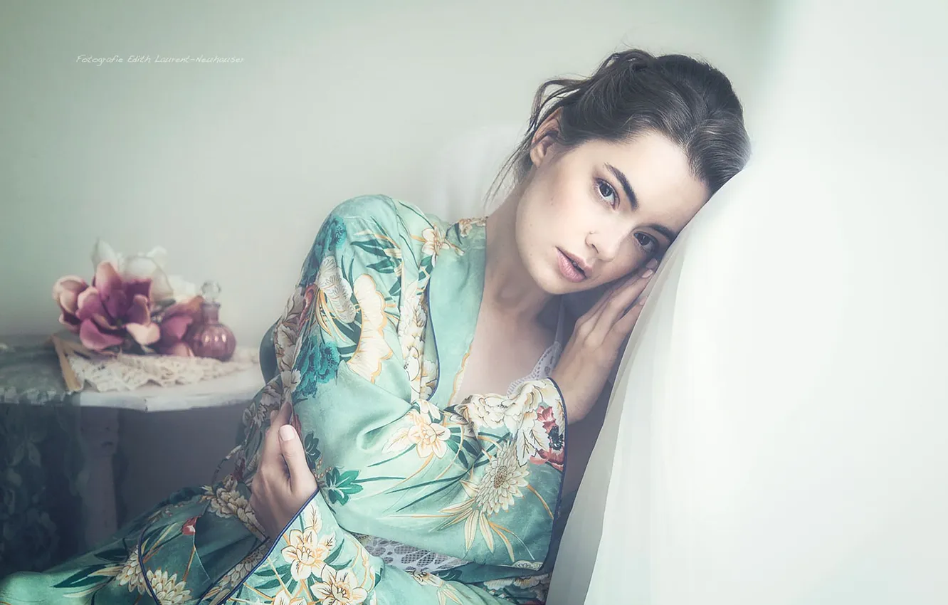 Фото обои взгляд, модель, красивая девушка, нега, Edith Laurent