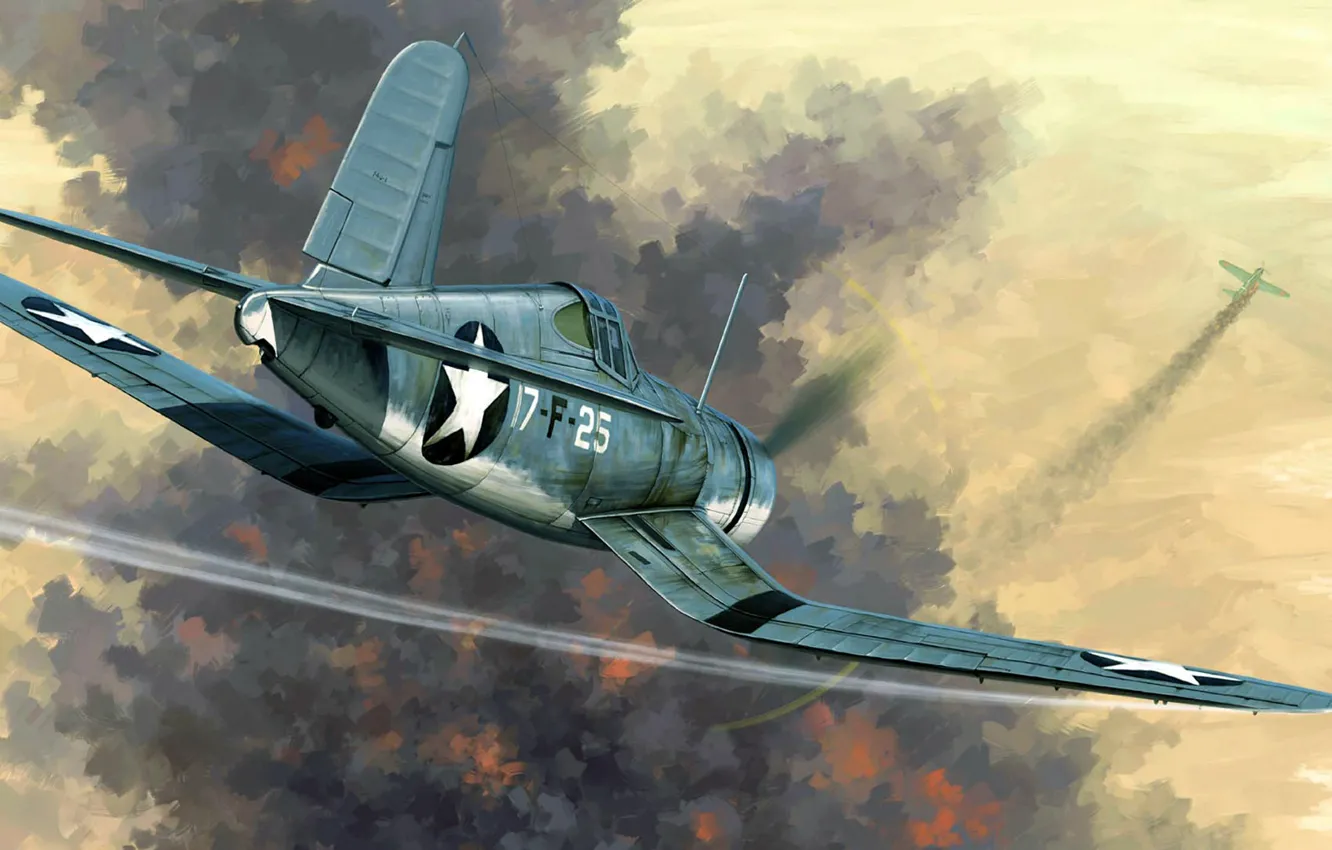Фото обои США, Corsair, Chance Vought, одноместный палубный истребитель, F4U-1