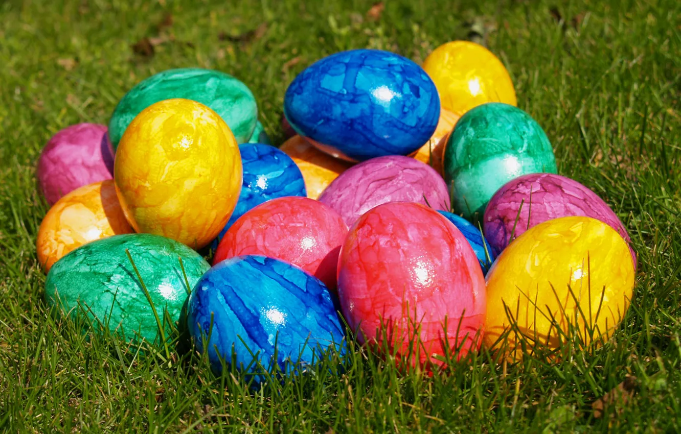 Фото обои яйца, пасха, разноцветные