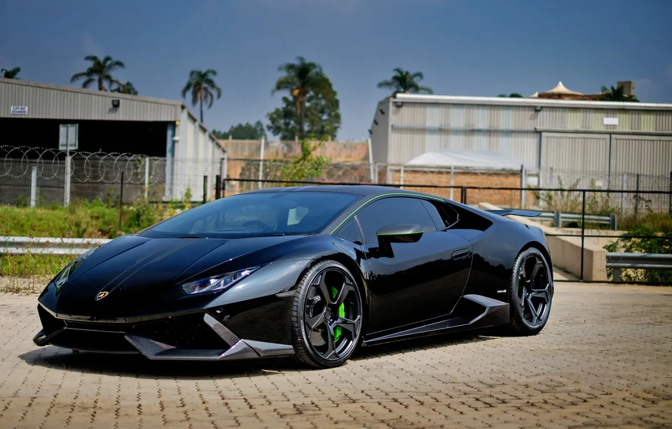 Фото обои Lamborghini, Black, Wheels, Huracan