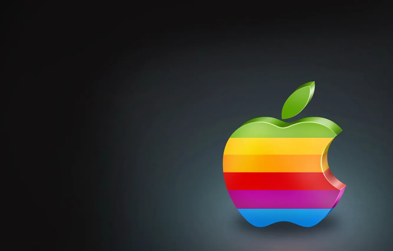 Фото обои цвет, apple, яблоко, логотип