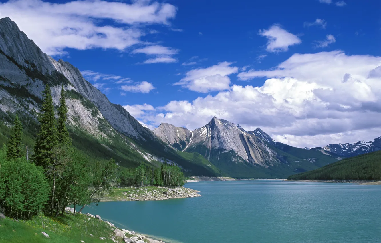 Фото обои nature, lake, hill