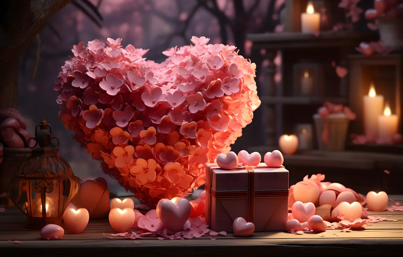 Фото обои любовь, цветы, подарок, романтика, сердце, розы, love, happy