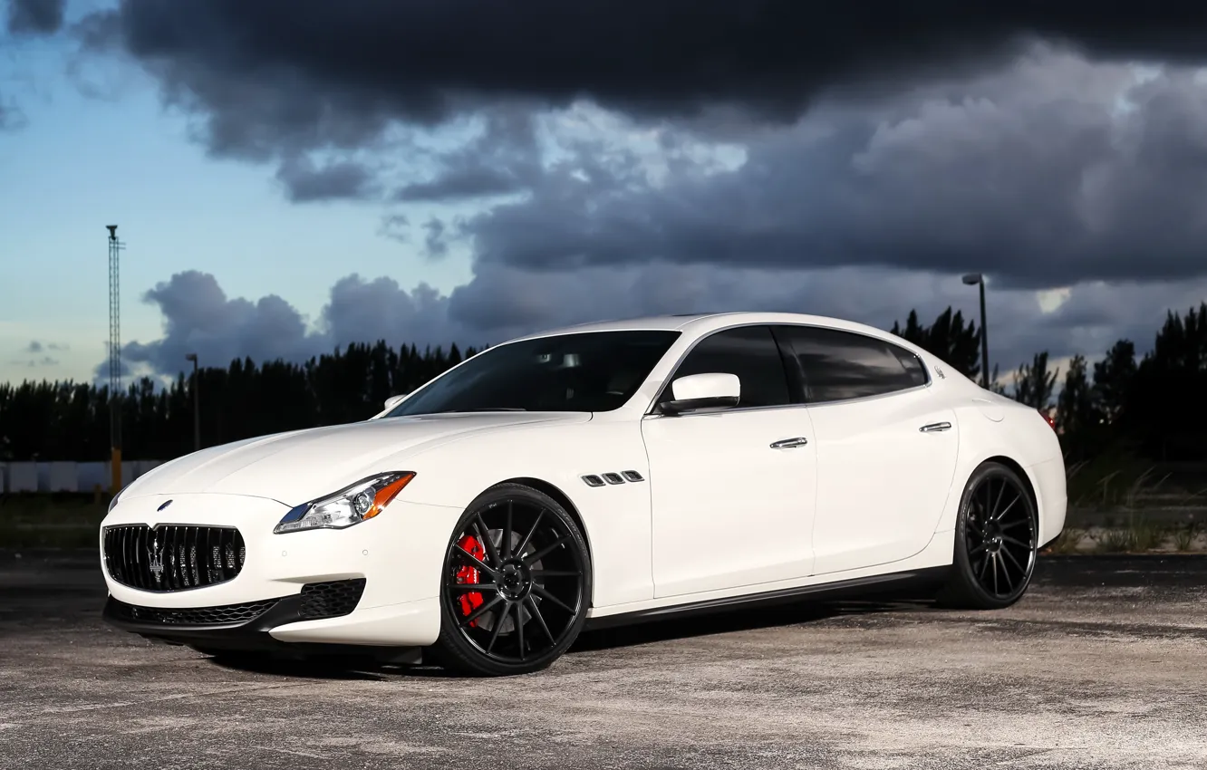 Фото обои Maserati, Quattroporte, White