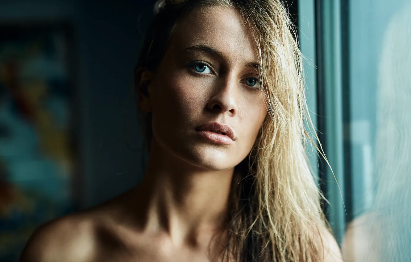 Фото обои портрет, губки, локоны, Lydia, Brice Lehmann