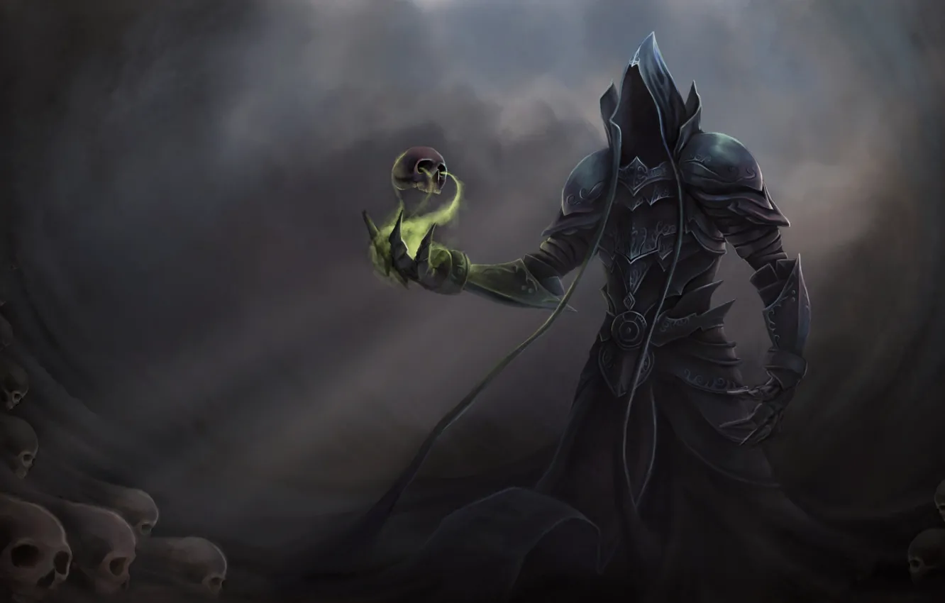 Фото обои магия, череп, демон, Diablo 3 Reaper of Souls