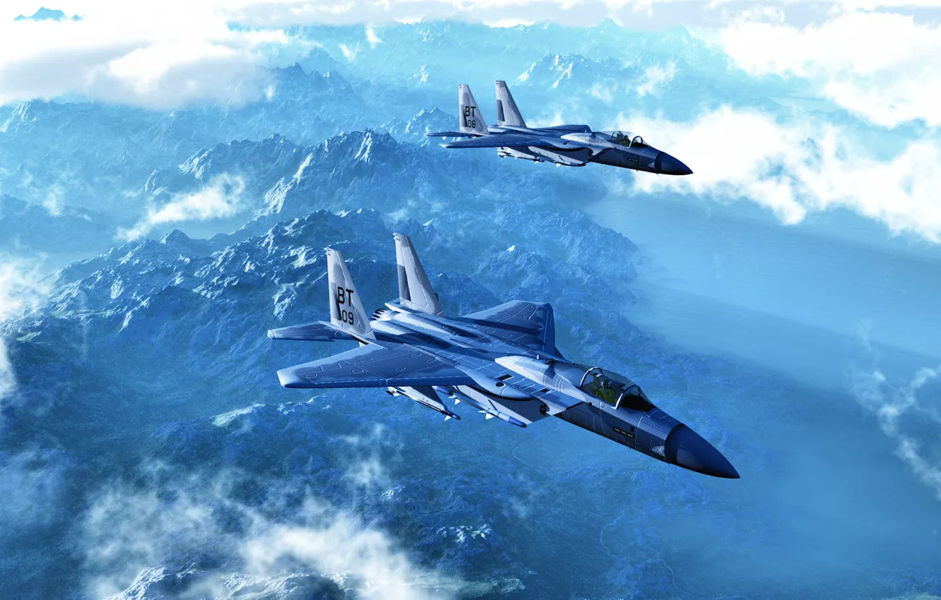 Фото обои Eagle, model, рендер, eagle reconnaissance, F-15A