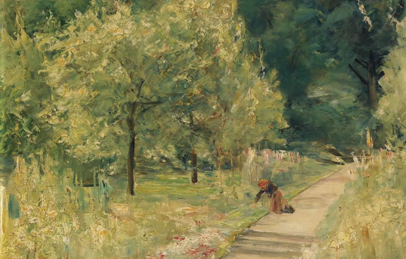 Фото обои пейзаж, картина, 1923-24, Max Liebermann, Макс Либерман, Садовник в Саду Ванзее