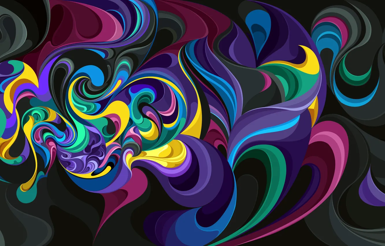 Фото обои волны, цвет, ярко