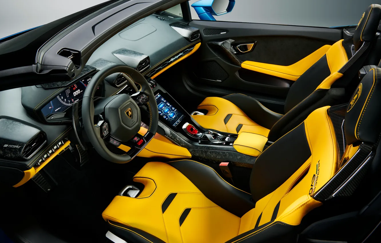 Фото обои Lamborghini, салон, Spyder, Huracan, 2020, RWD, Huracan EVO