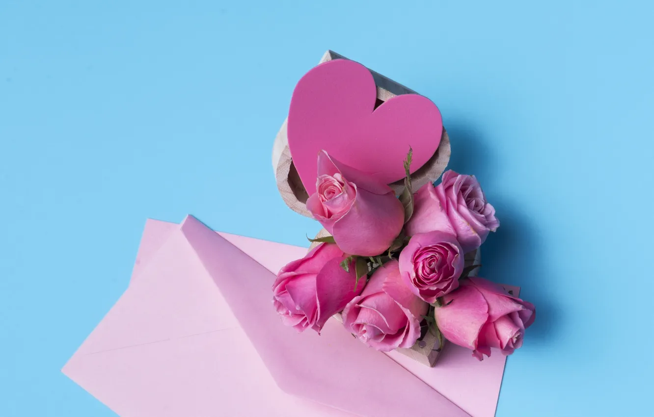 Фото обои любовь, цветы, сердце, розы, букет, love, розовые, heart