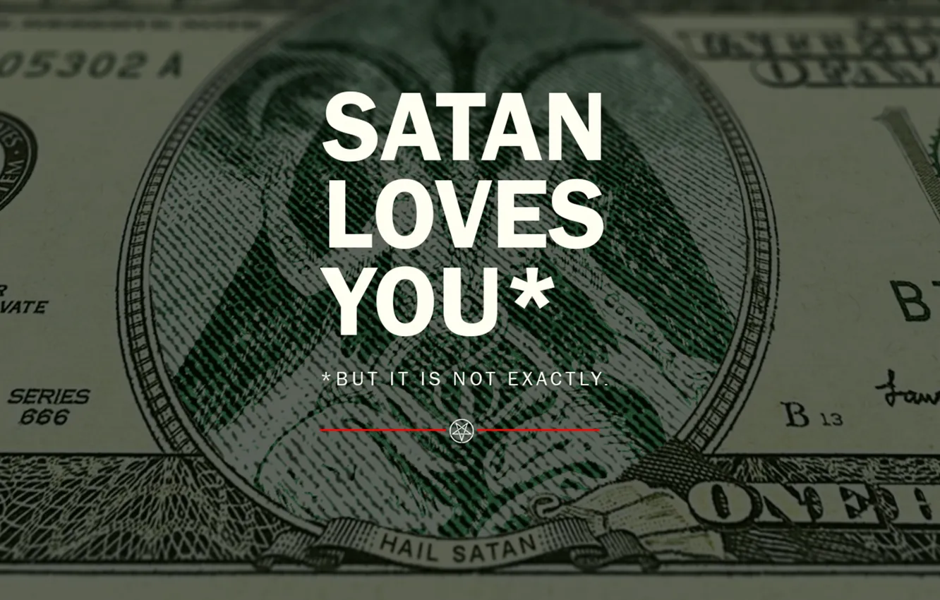 Фото обои love, usa, dollar, pentagram, satan