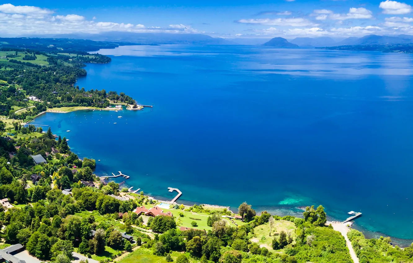 Фото обои озеро, панорама, Чили, Patagonia, Патагония, Рупанко, Lago Rupanco