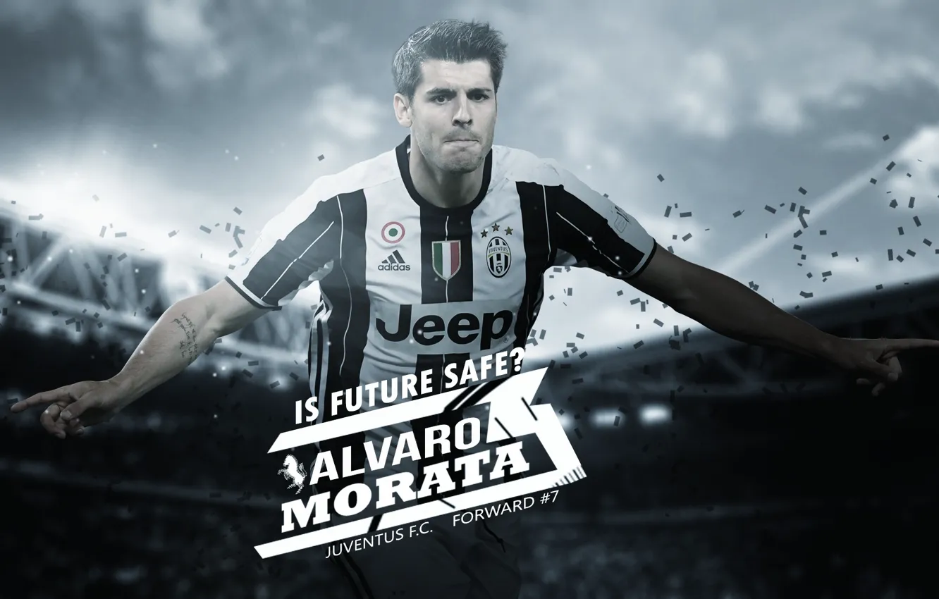 Фото обои wallpaper, sport, stadium, football, player, Alvaro Morata, Juventus FC, Juventus Stadium