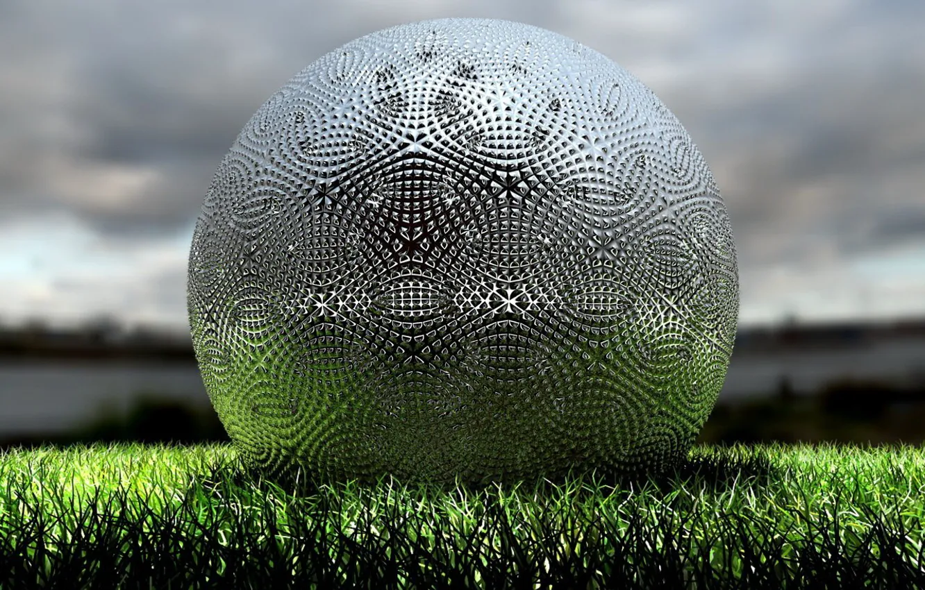 Фото обои поле, трава, Мяч