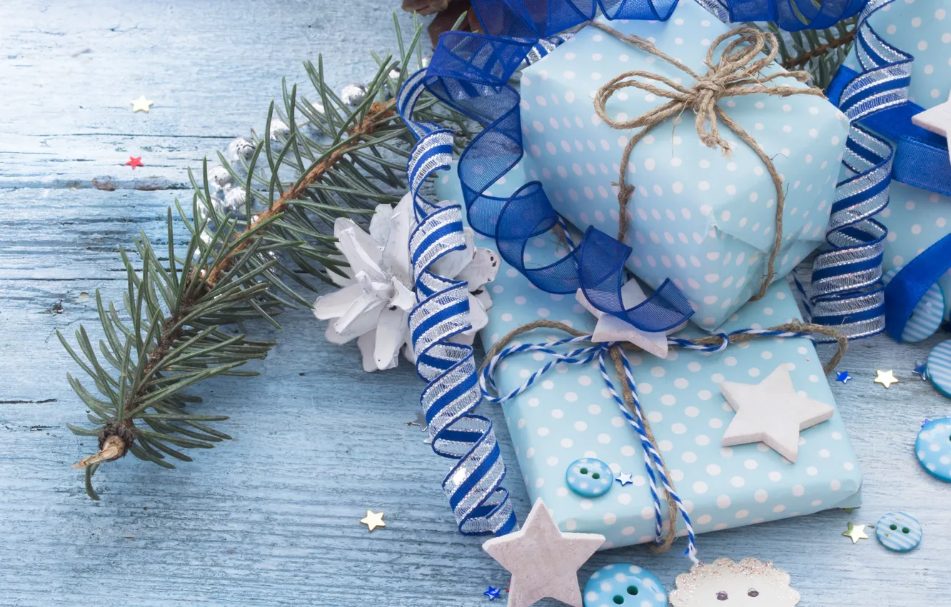 Фото обои елка, Новый Год, Рождество, подарки, happy, Christmas, blue, New Year