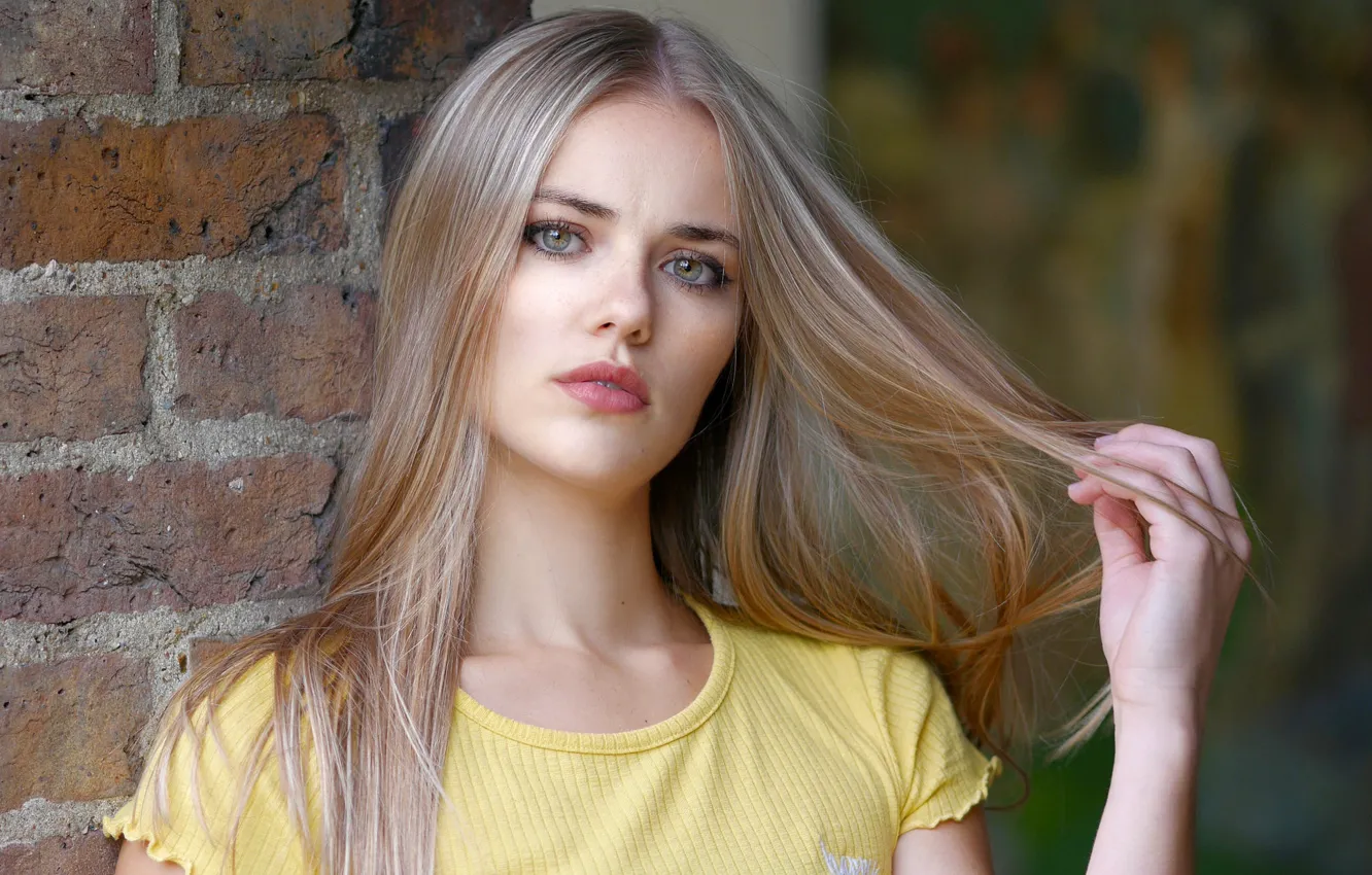 Фото обои взгляд, девушка, волосы, портрет