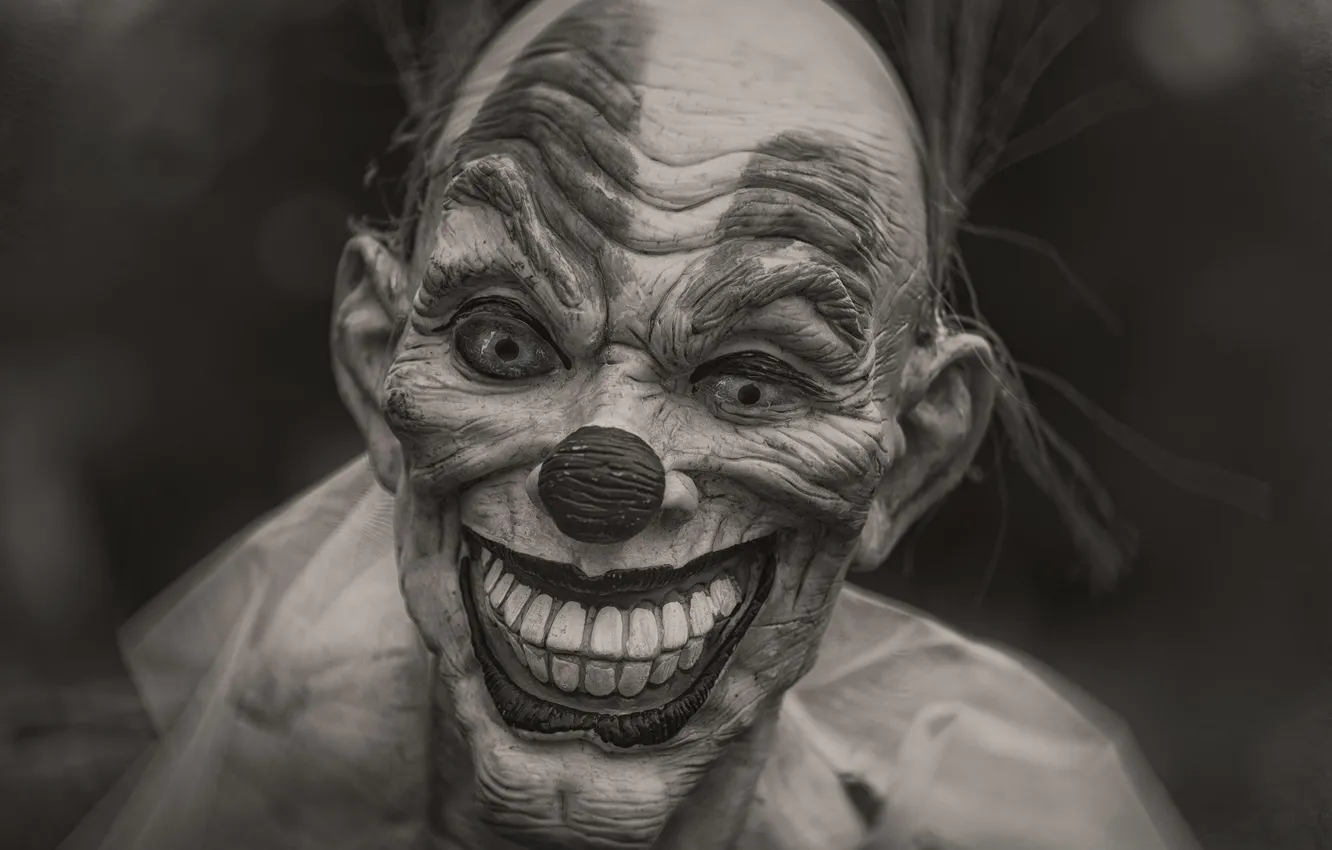 Фото обои зубы, клоун, маска, Halloween Clown