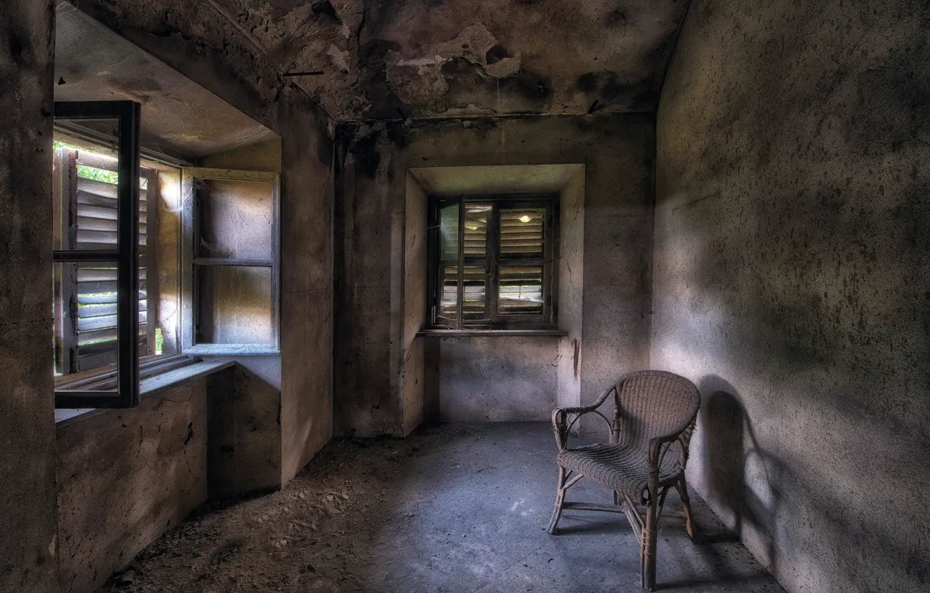 Фото обои комната, окно, стул