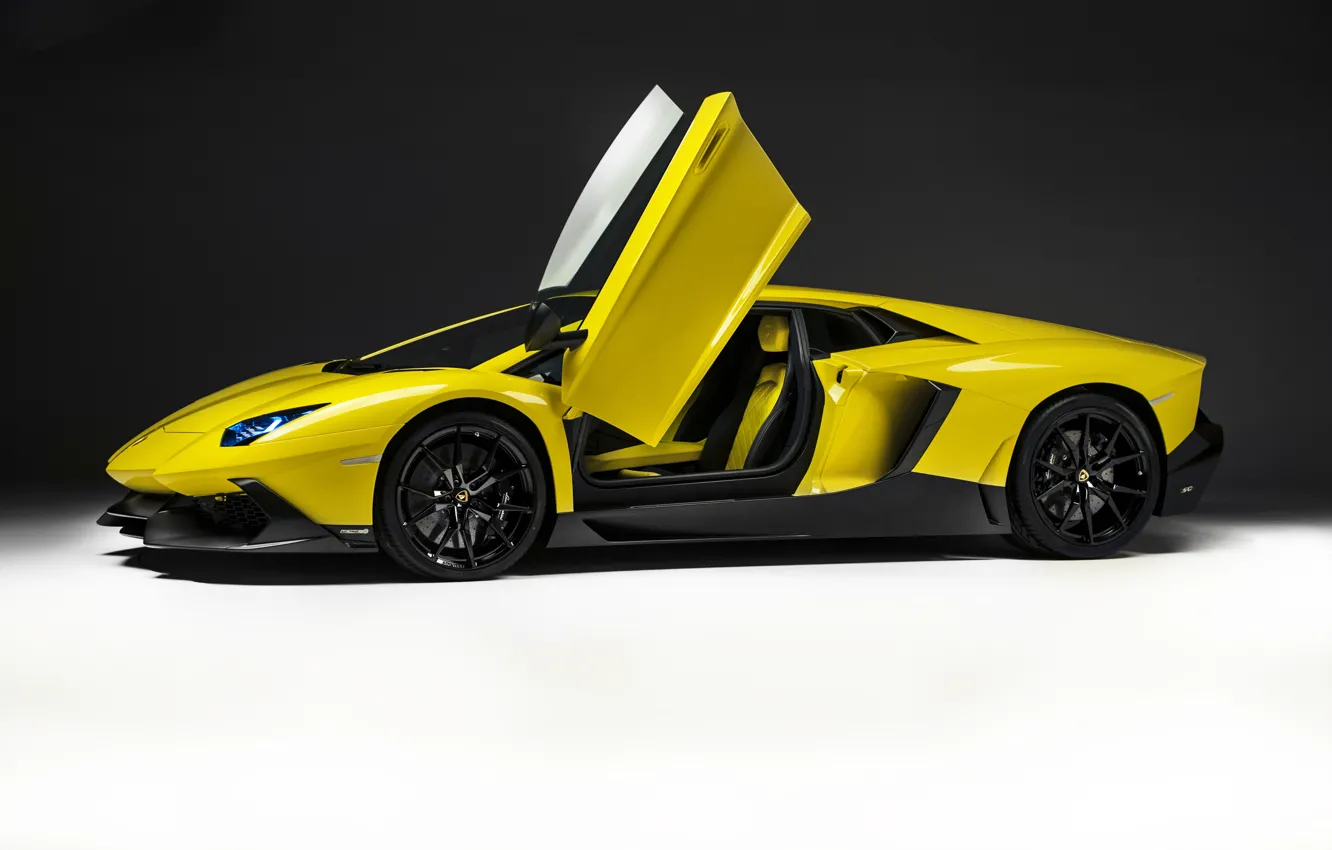 Фото обои фон, Lamborghini, двери, автомобиль, LP700-4, Aventador, 50 Anniversario Edition