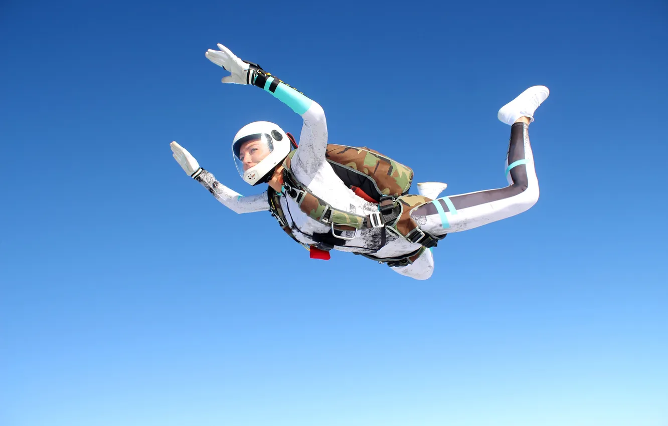 Фото обои sky, plane, solo, skydiving, skydiver, sportsman, parachutist, skydive
