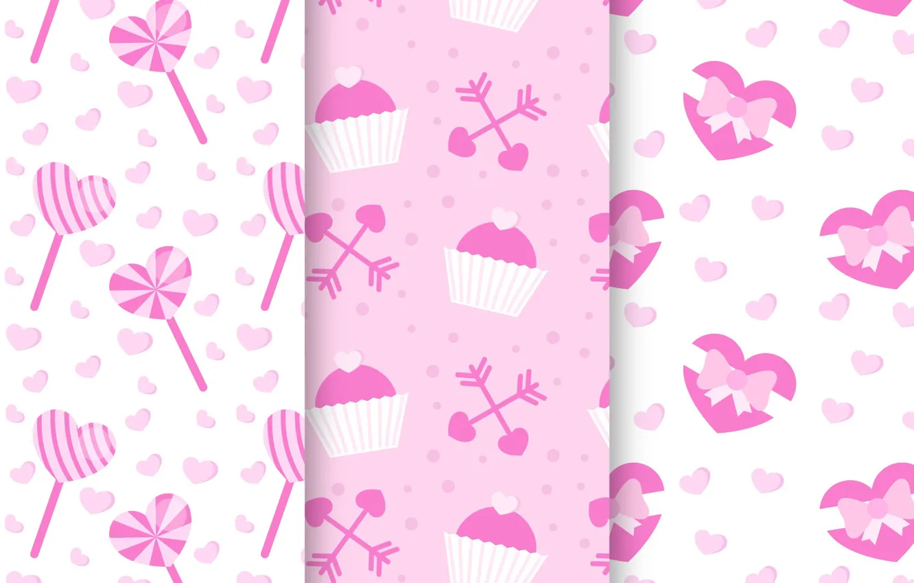 Фото обои фон, розовый, Pink, конфеты, десерт, pattern, кексы