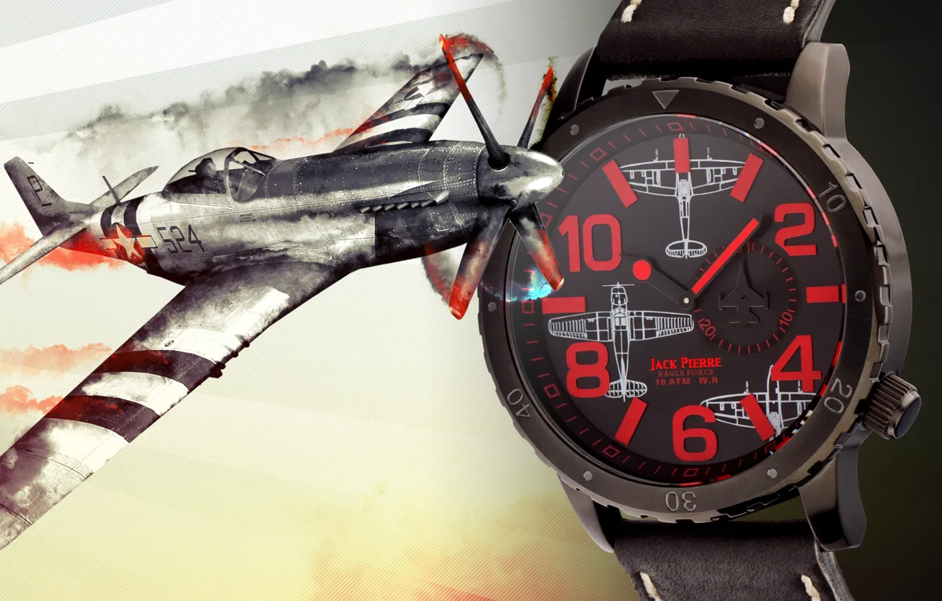 Фото обои red, plane, watch, Jack Pierre