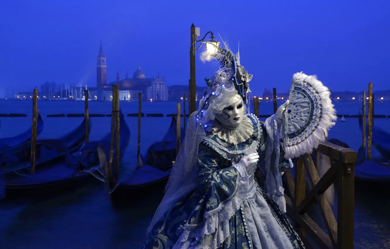 Фото обои город, Италия, костюм, Венеция, карнавал, маскарад