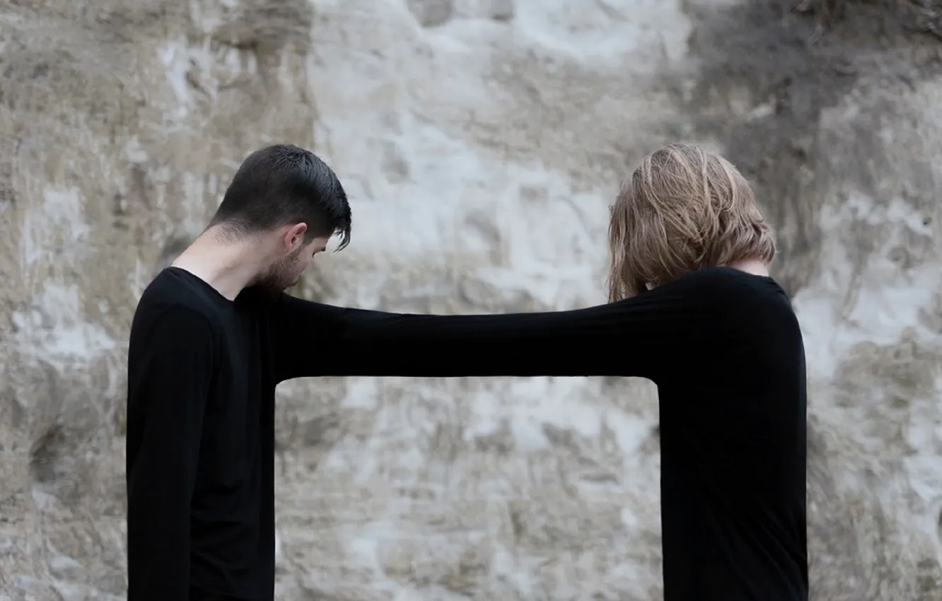 Фото обои девушка, вместе, руки, борода, парень