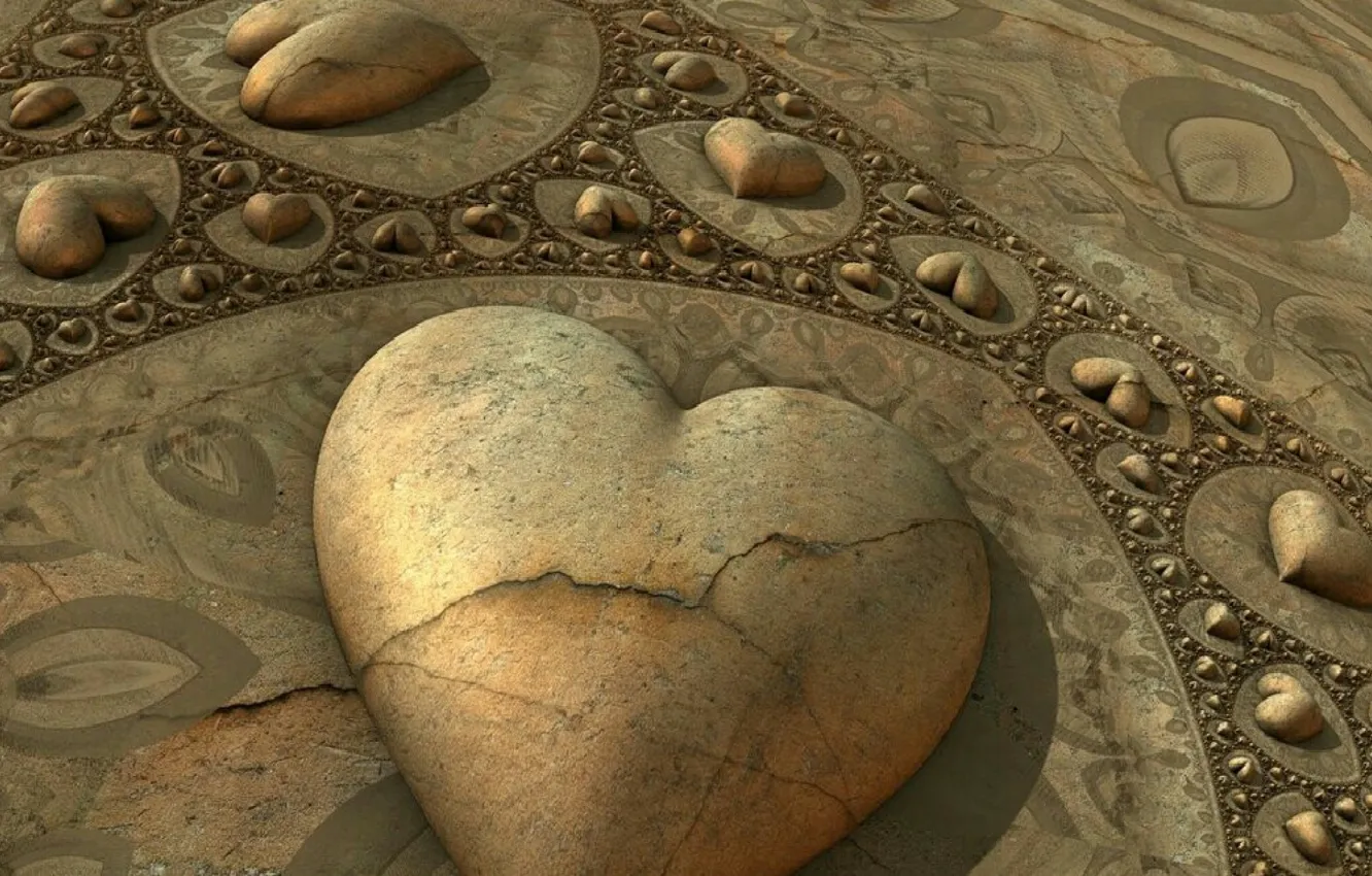 Фото обои абстракция, камень, сердце