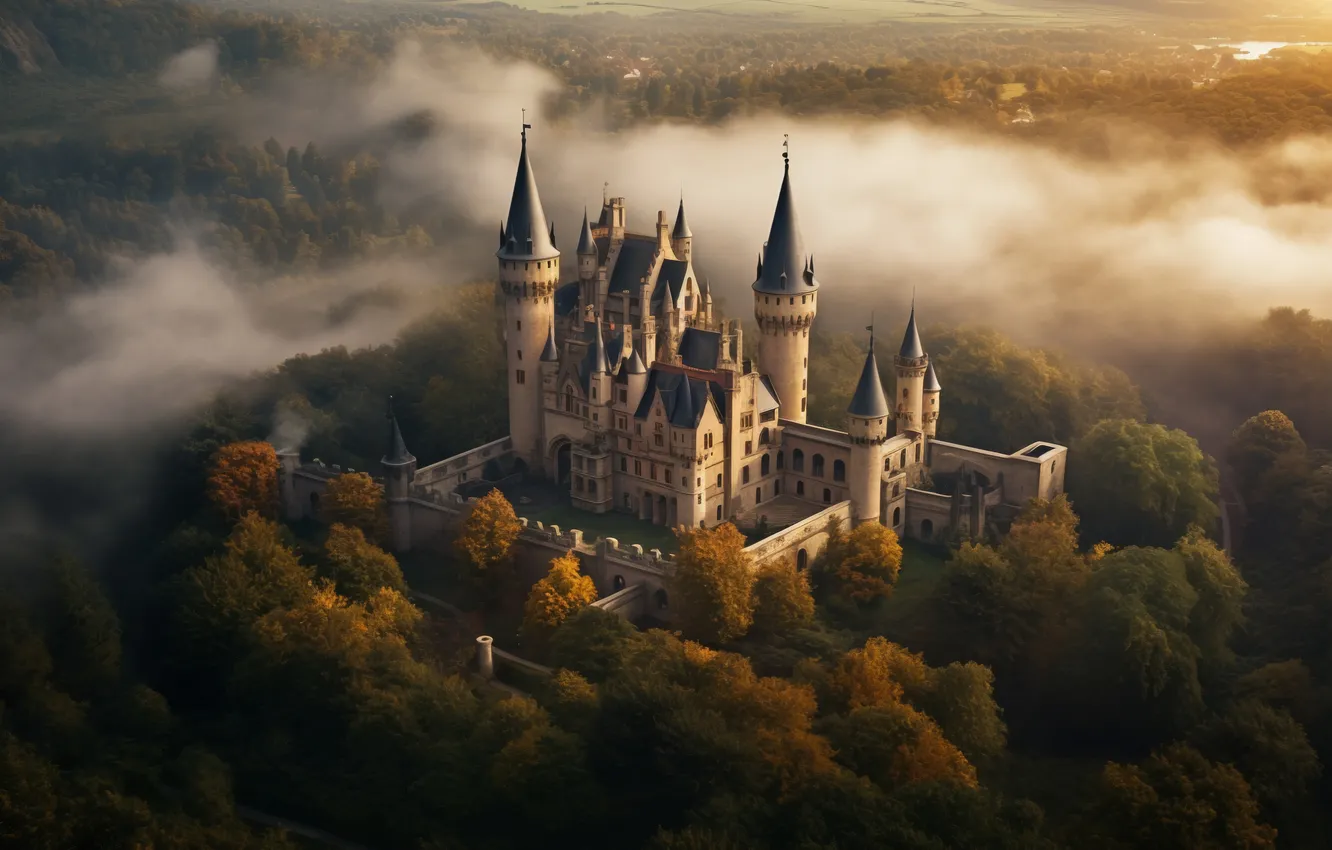 Фото обои осень, пейзаж, замок, архитектура, landscape, beautiful, autumn, castle