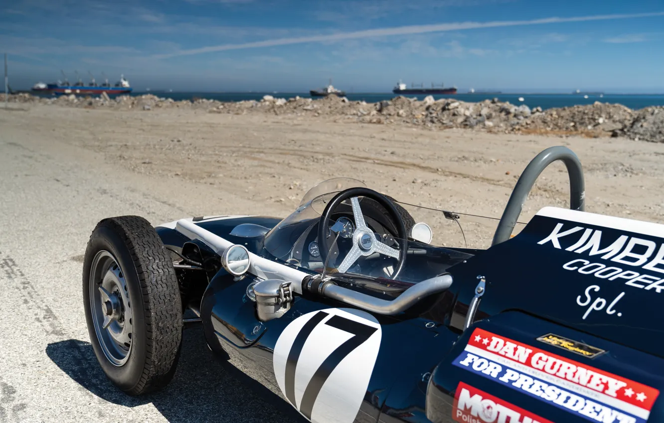 Фото обои Cooper, Корабли, Руль, Formula 1, Classic car, 1961, Sports car, Кокпит