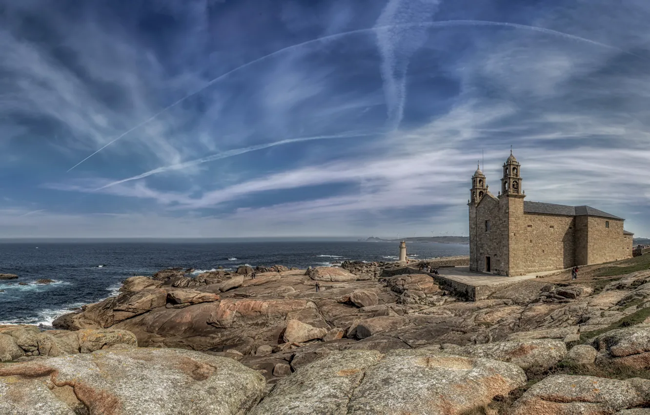 Фото обои Spain, Galicia, Iglesia Santa Maria, Muxia
